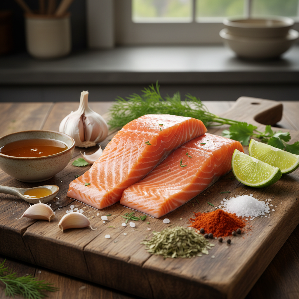 Ingredients for Honey Garlic Glazed Salmon