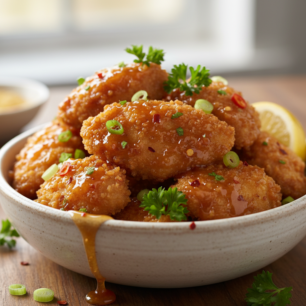 Hot honey panko chicken preparation