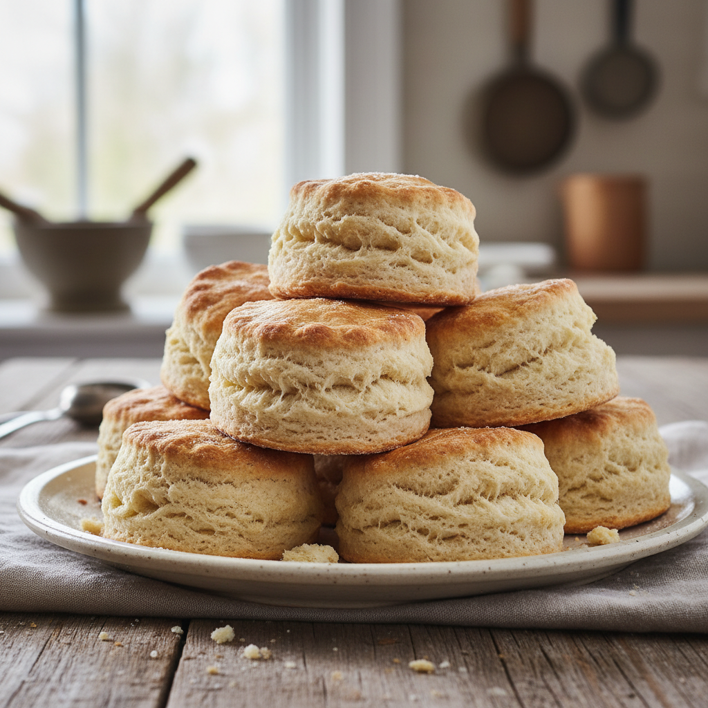 Fresh Buttermilk Biscuits on a plate