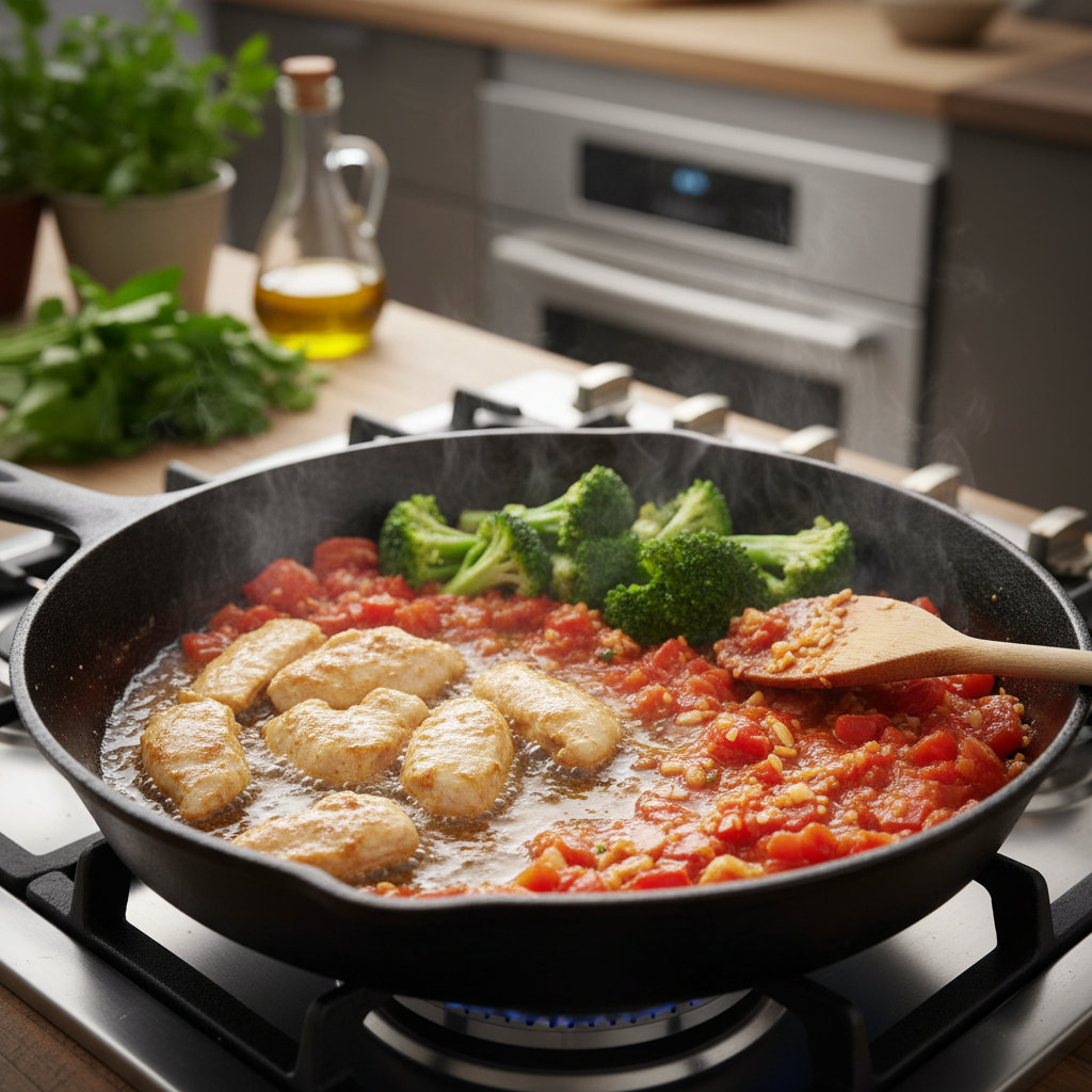 Ingredients arranged for cooking keto garlic chicken