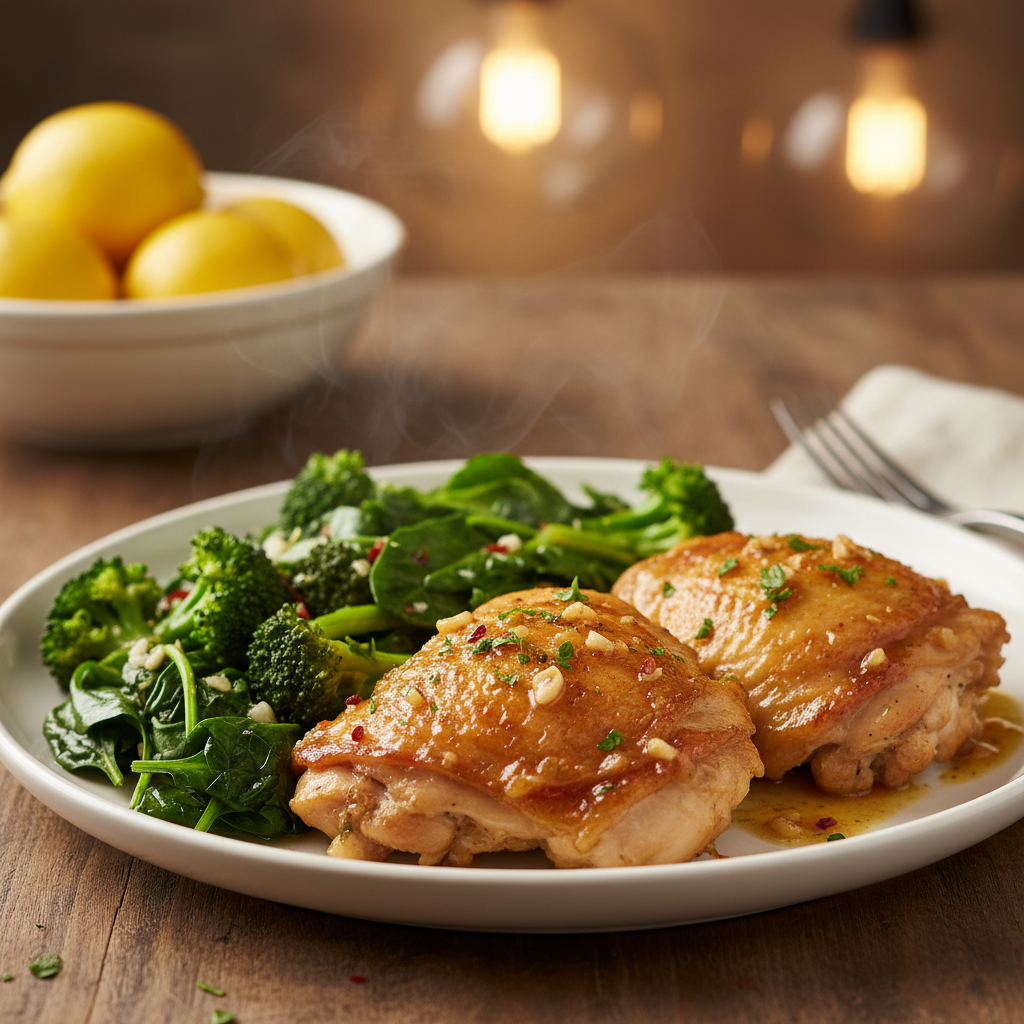 Keto garlic chicken ingredients on table