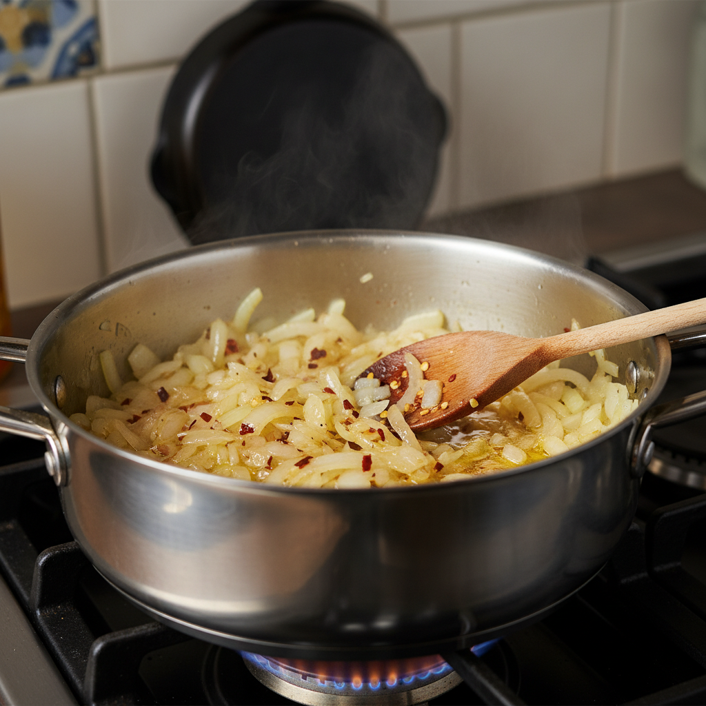 Instructions for making One Pot Italian Meatballs with Orzo