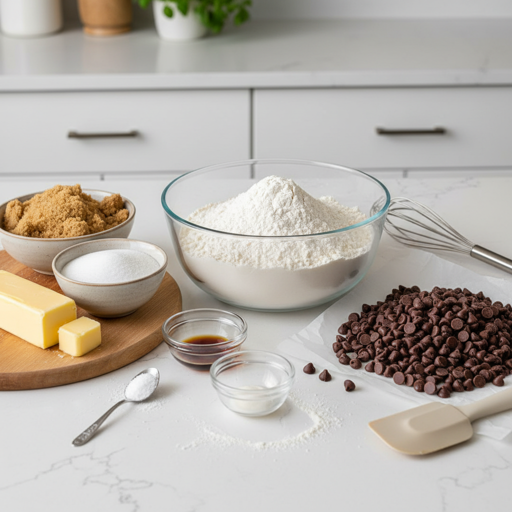 Ingredients for edible cookie dough