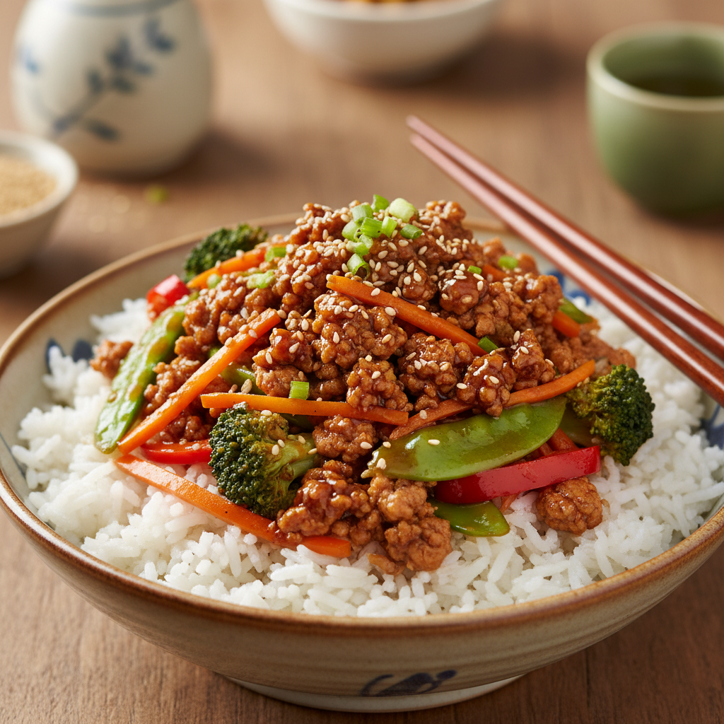 Cooking Turkey Teriyaki Bowls Instructions