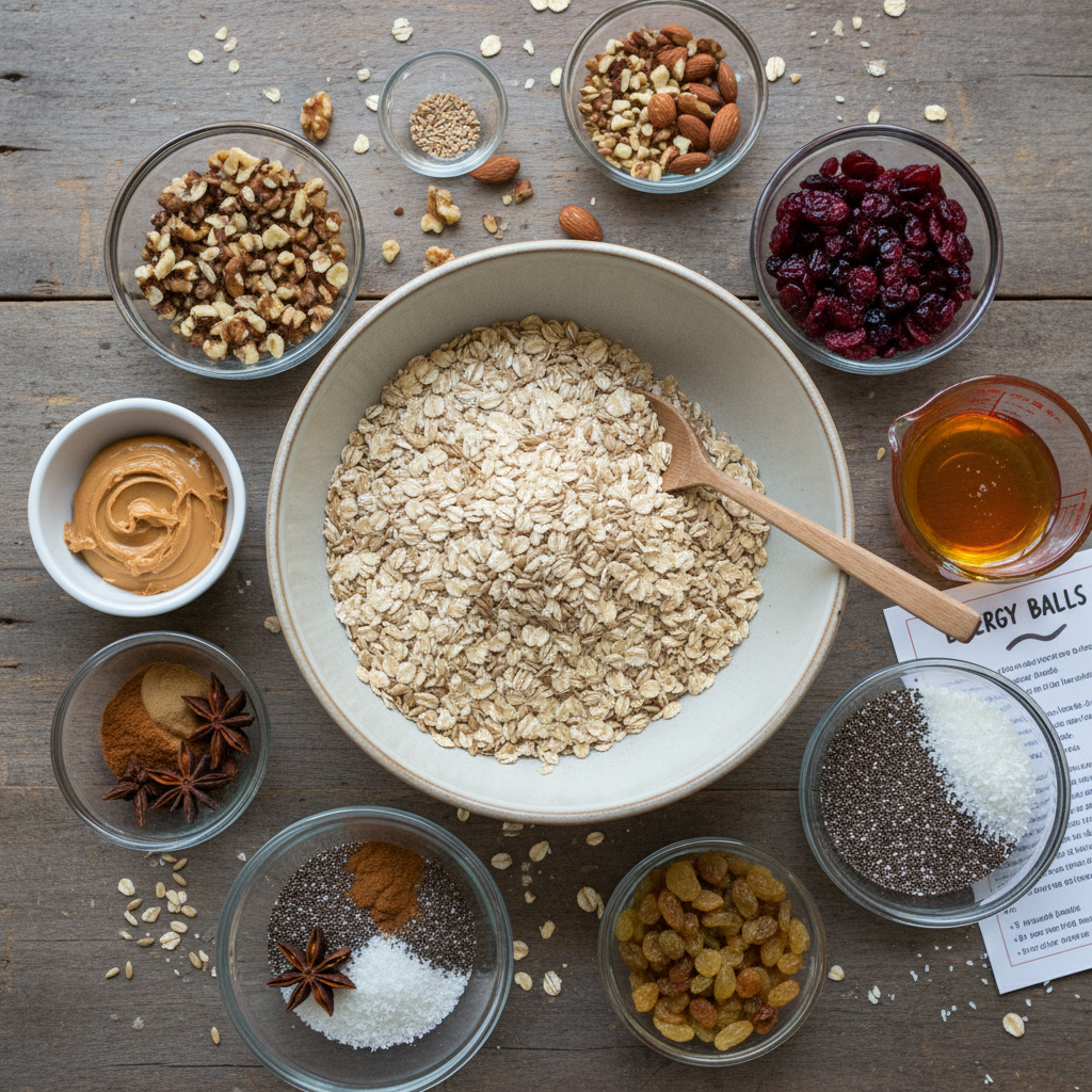 Ingredients for energy balls