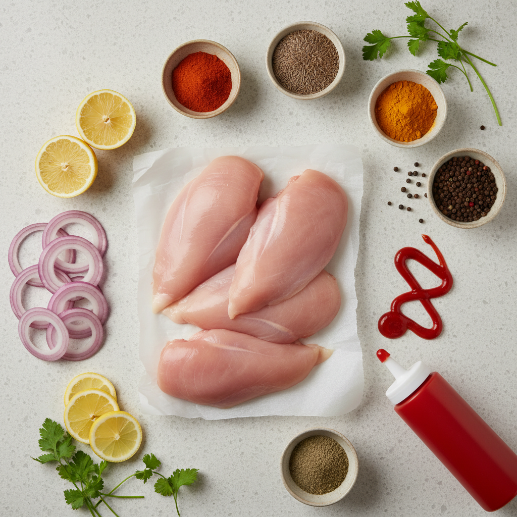 Ingredients for Slow Cooker Pulled Chicken Barbecue