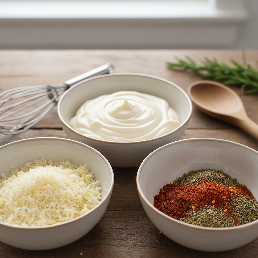 Ingredients for Mayonnaise and Parmesan Chicken
