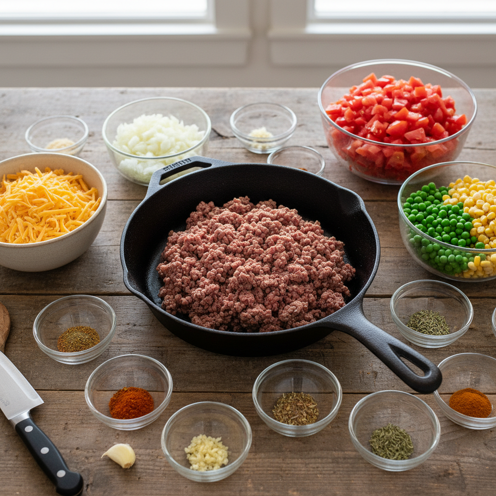 Ingredients for Shipwreck Skillet
