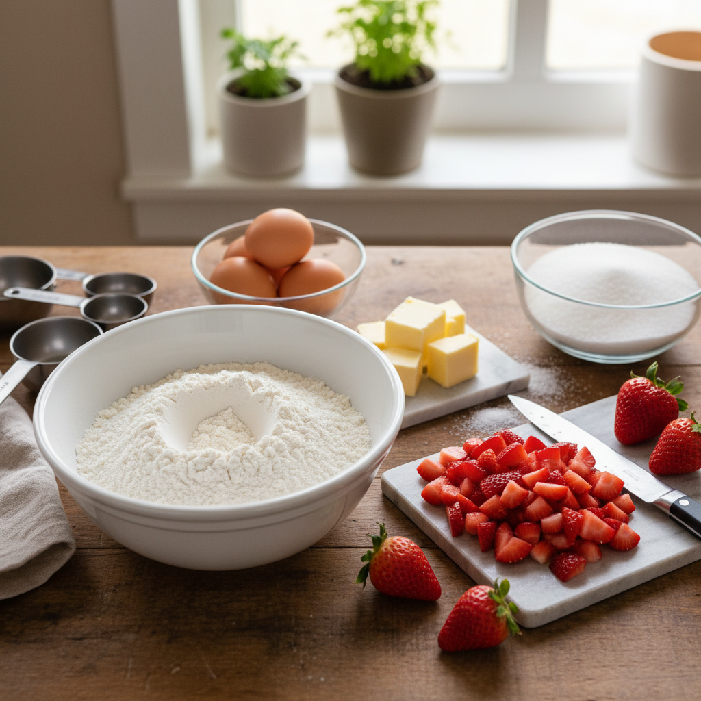 Ingredients for Strawberry Crumble Bars