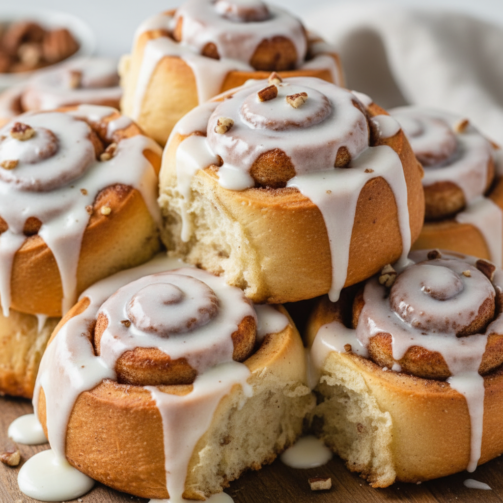Cinnamon Rolls Serving with Icing