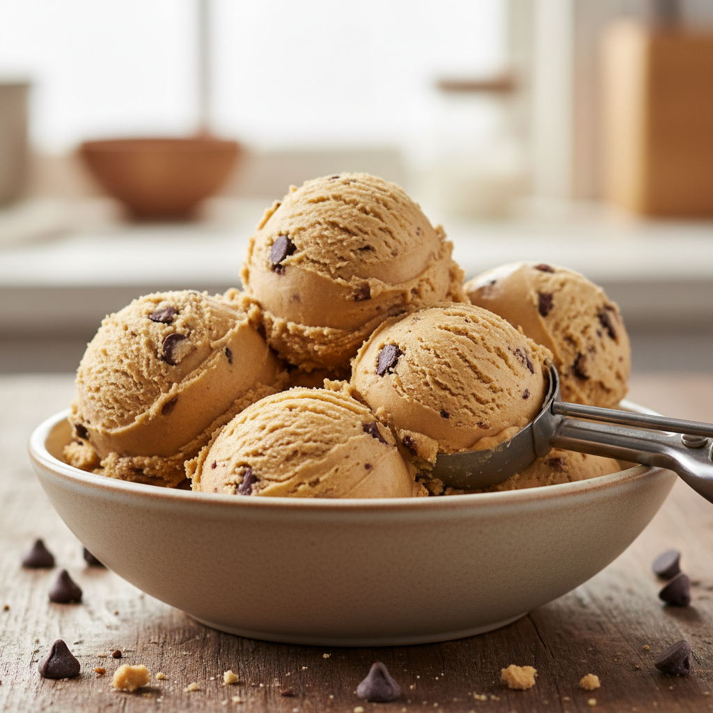 Measuring flour for edible cookie dough