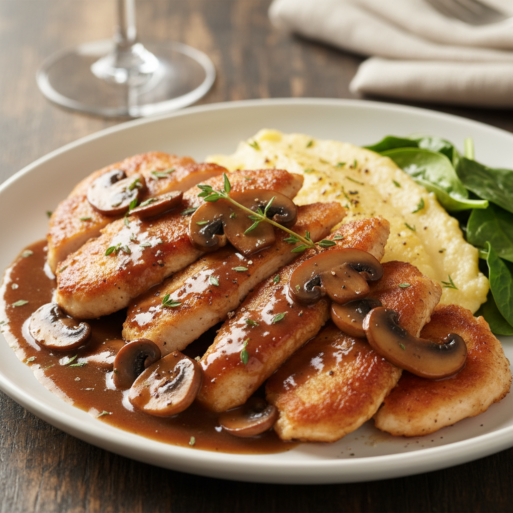 Chicken scaloppini preparation