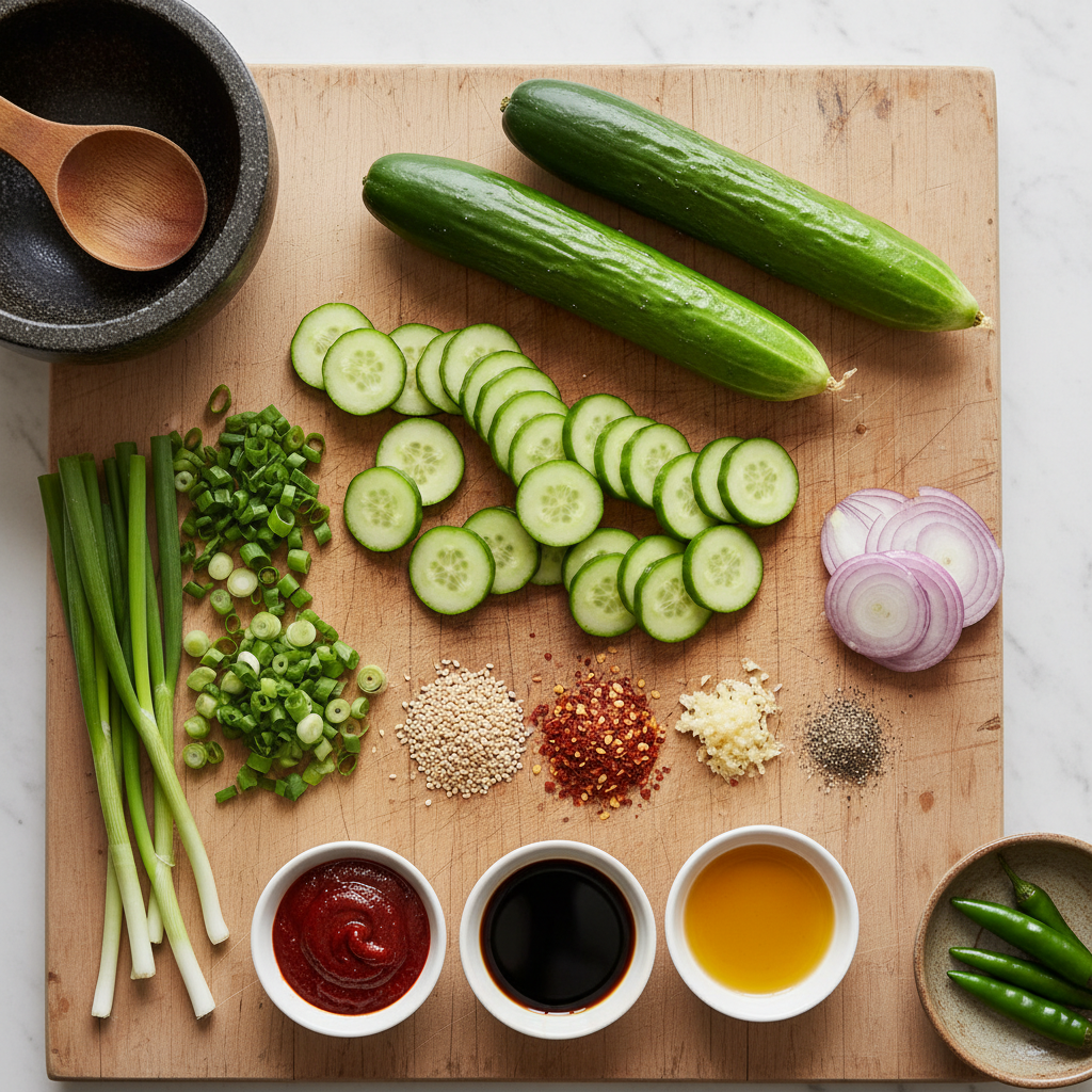 Fresh cucumbers for the salad
