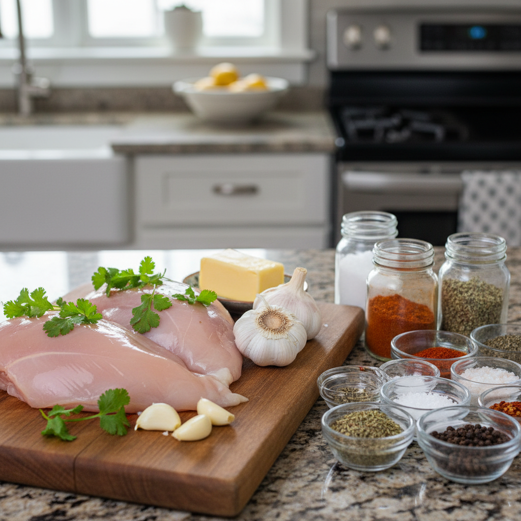 Ingredients for Garlic Butter Chicken Breast