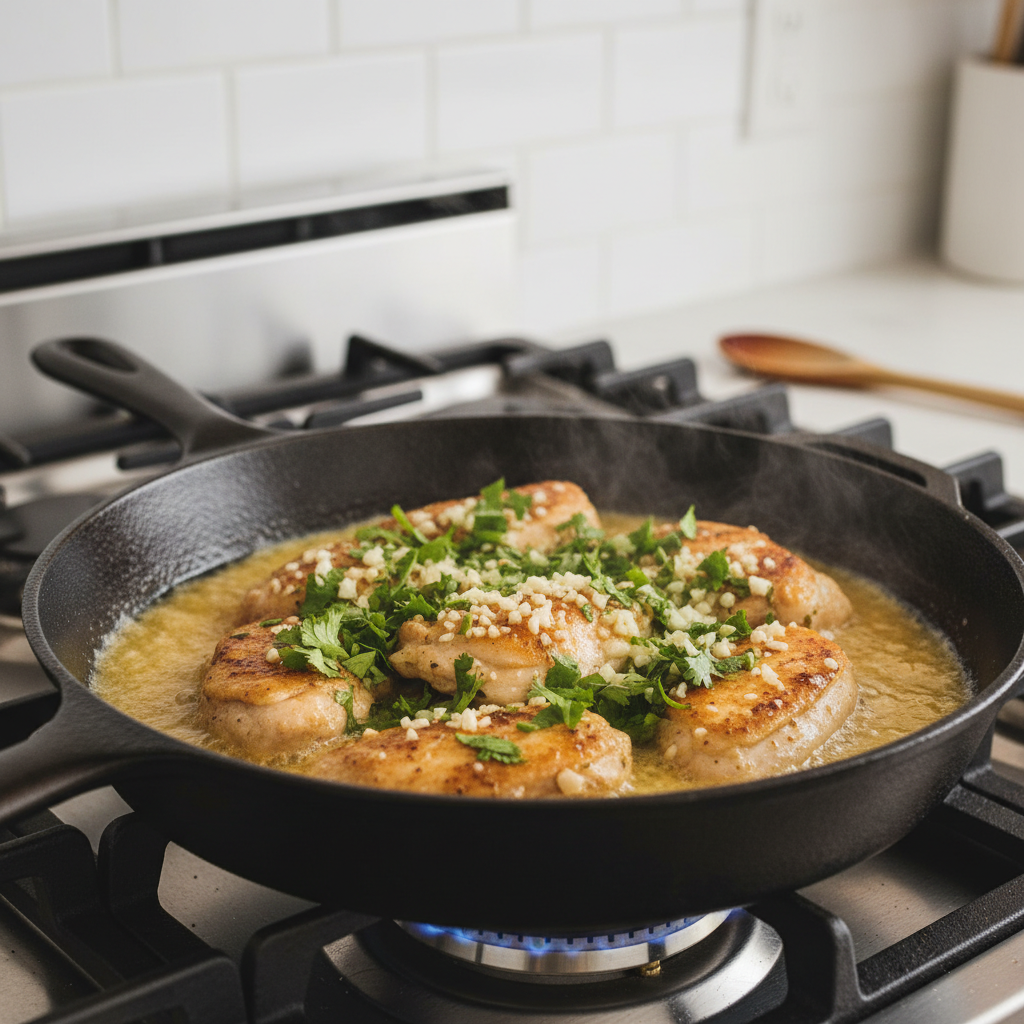 Serving Garlic Butter Chicken Breast