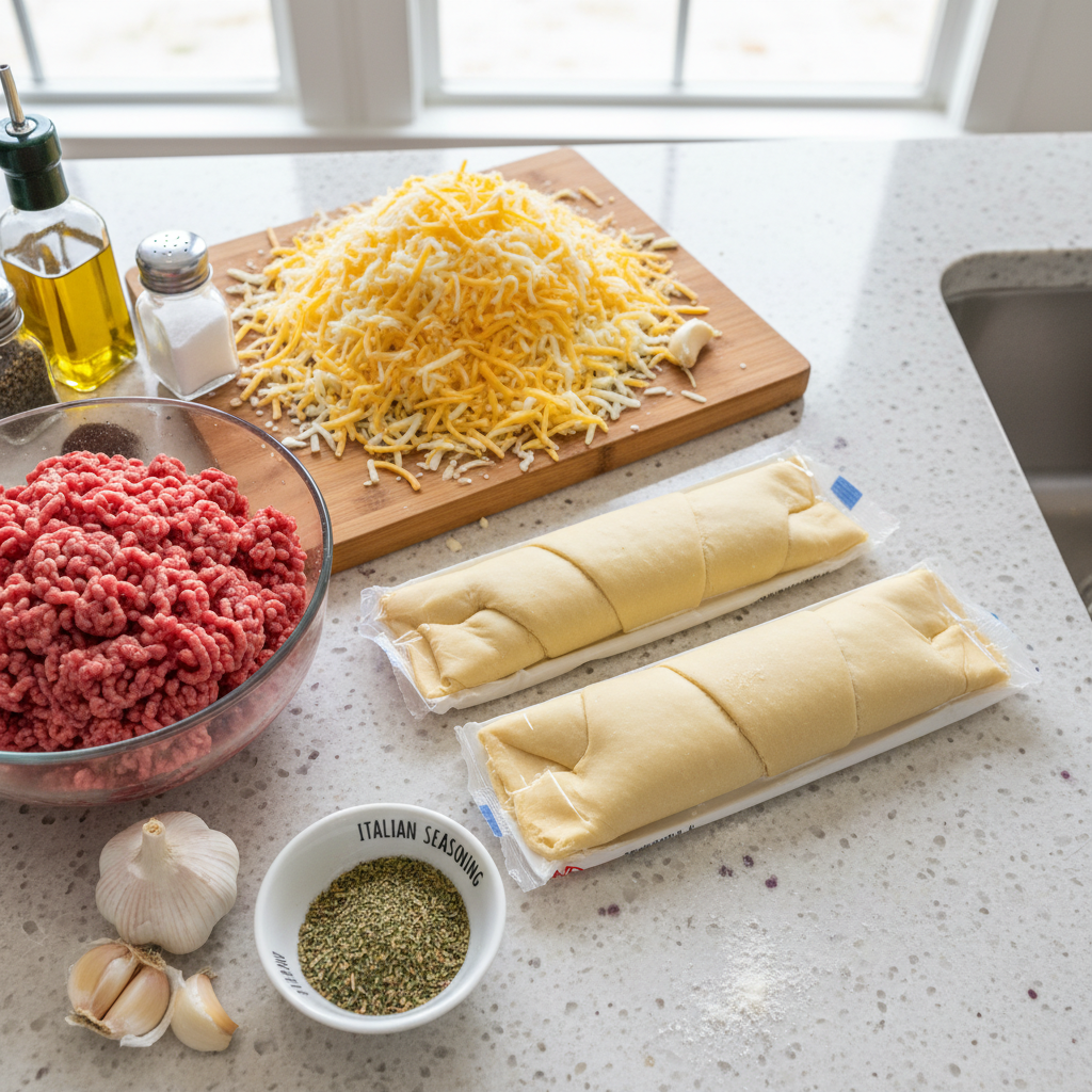Ingredients for crescent roll recipes