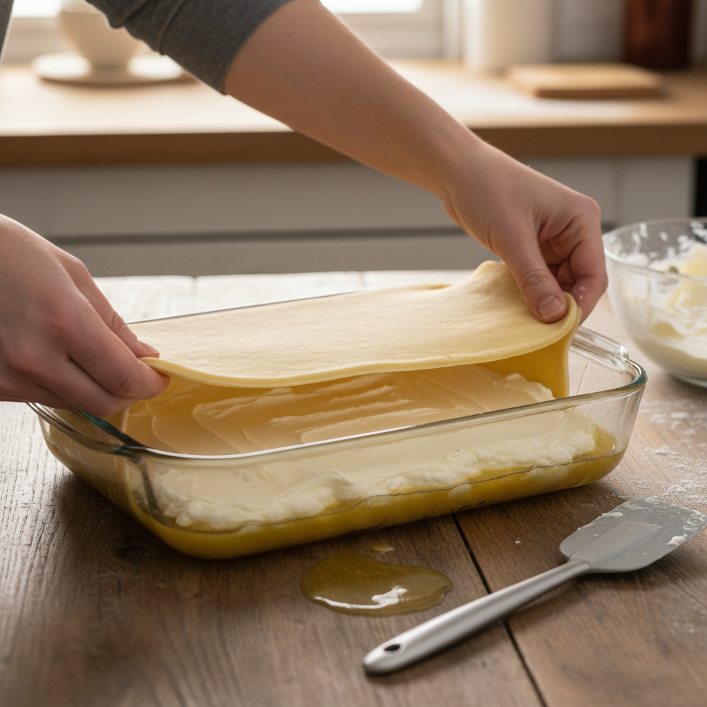 Mixing ingredients for cheesecake filling