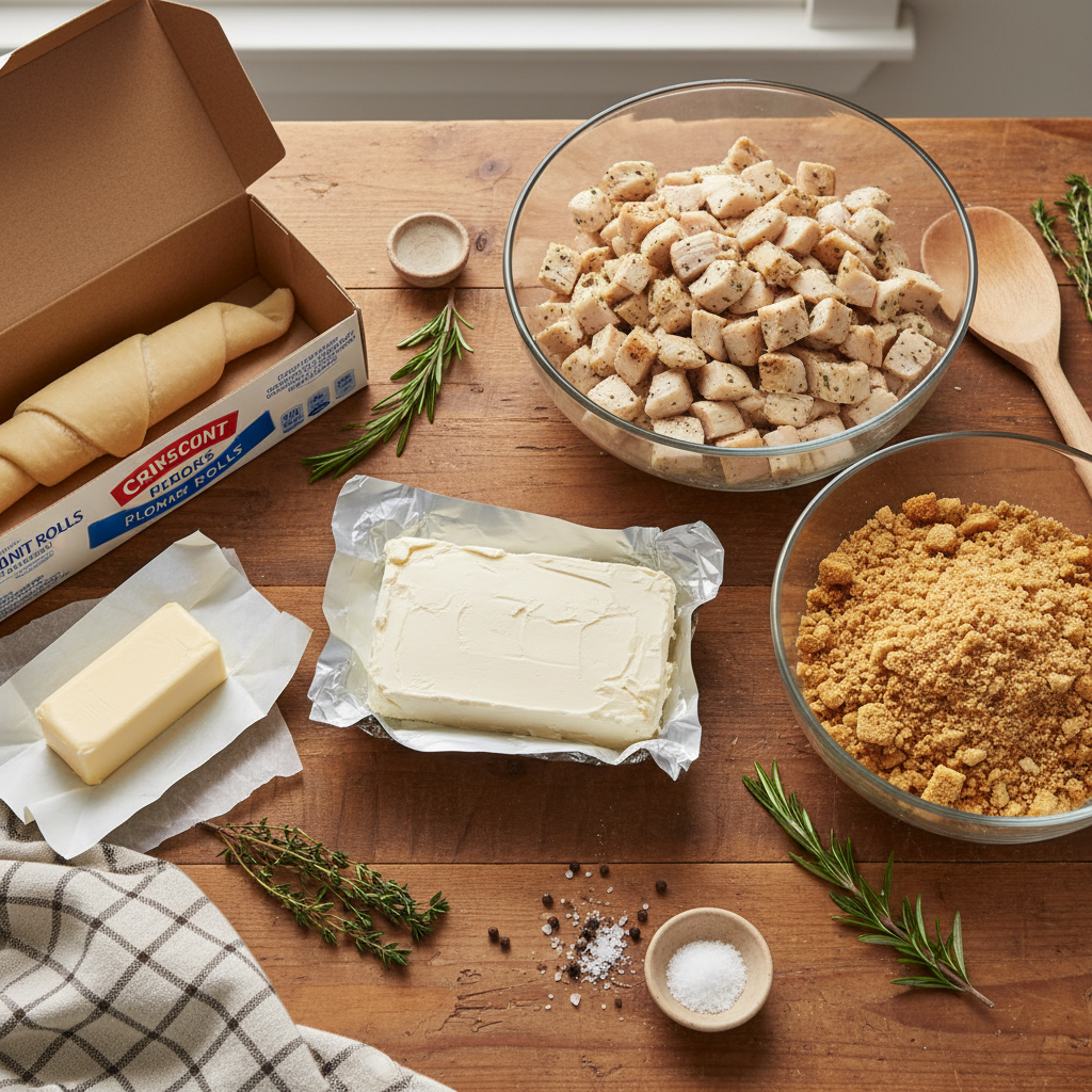 Ingredients for Savory Crescent Chicken Squares