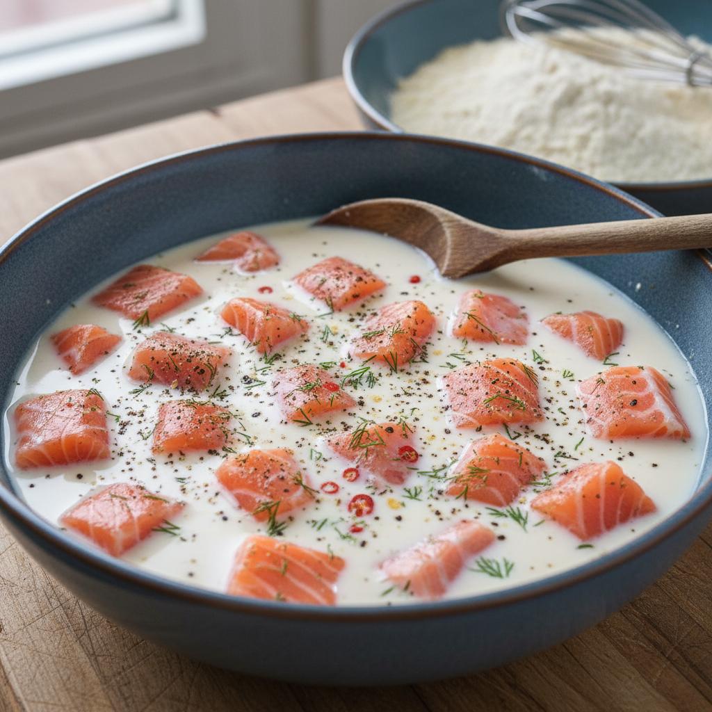 Step by step Instructions for Bang Bang Salmon Bites