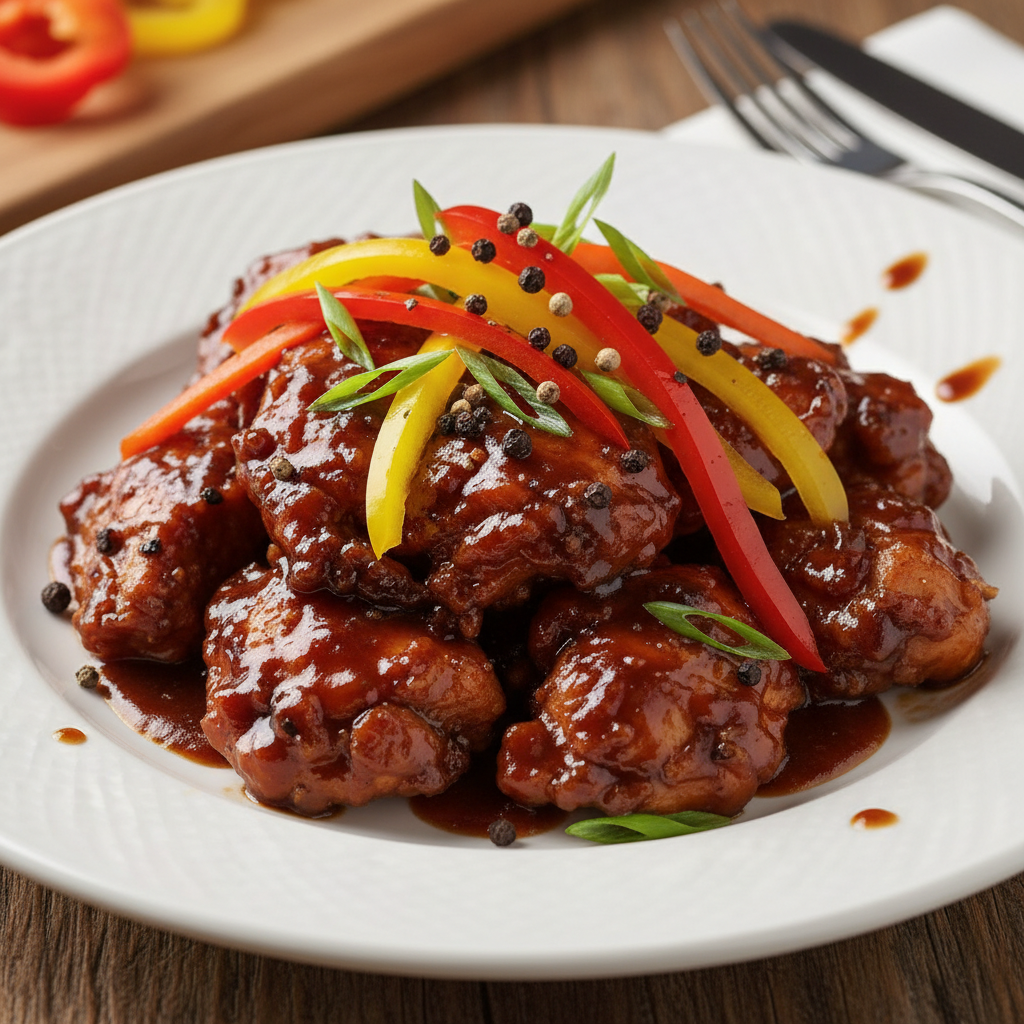 Black Pepper Chicken Dish