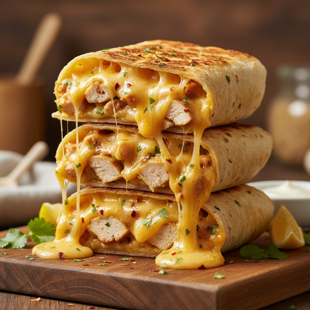 Cheesy Garlic Chicken Wrap overview
