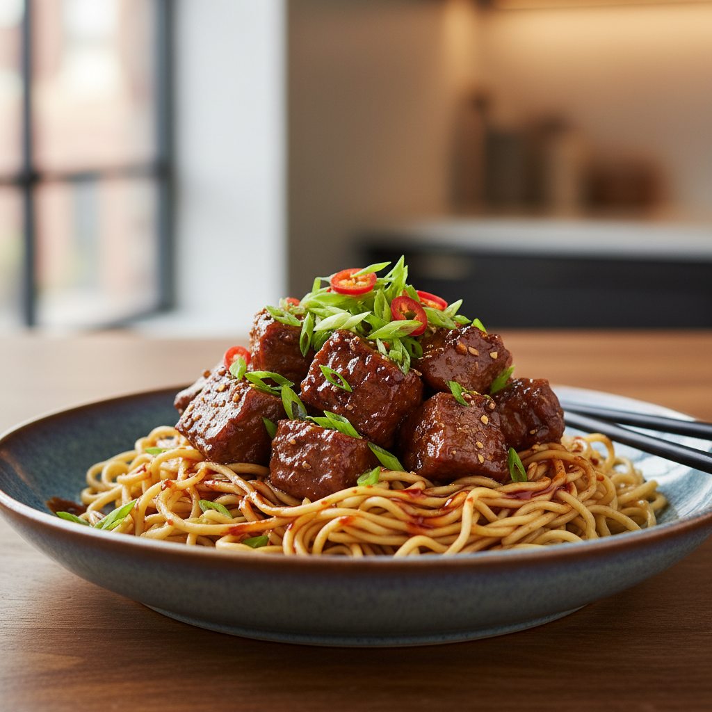 Cooking instructions for sticky spiced beef