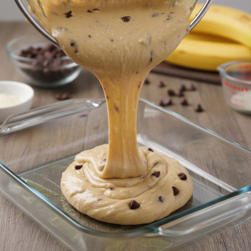 Instructions steps for Chocolate Chip Banana Bars