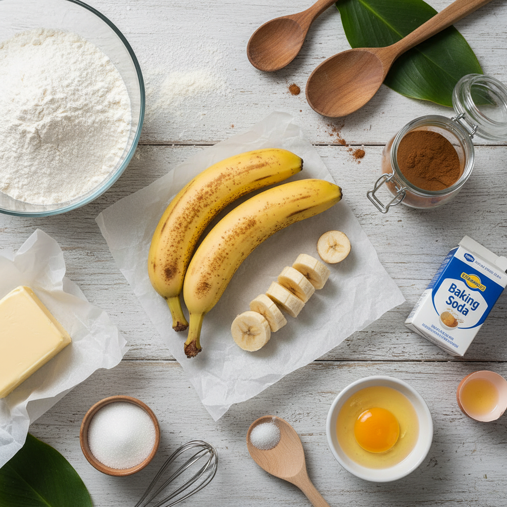 Ingredients for Cinnamon Banana Bread