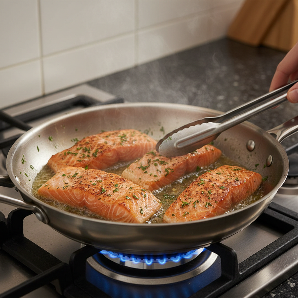 Ingredients laid out for Tuscan salmon