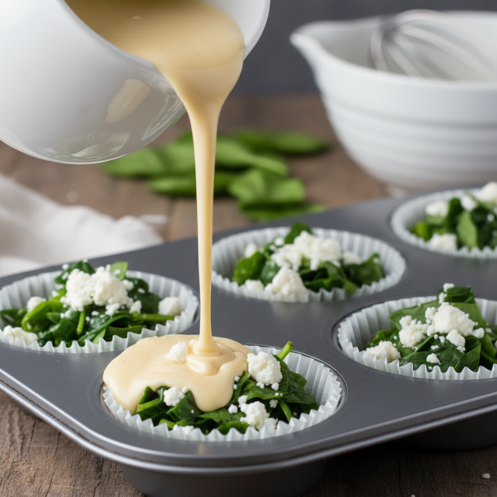 Cooking instructions for egg bites with cottage cheese and spinach