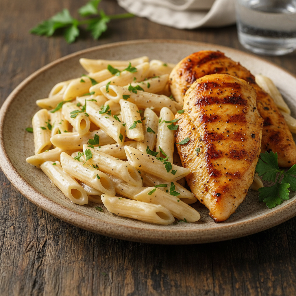 Creamy penny pasta chicken preparations
