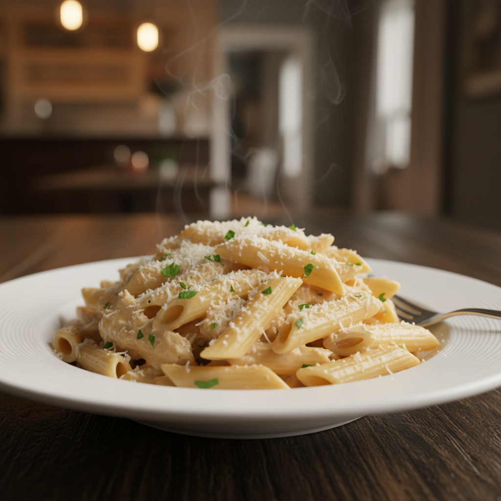 Cooking creamy penny pasta chicken