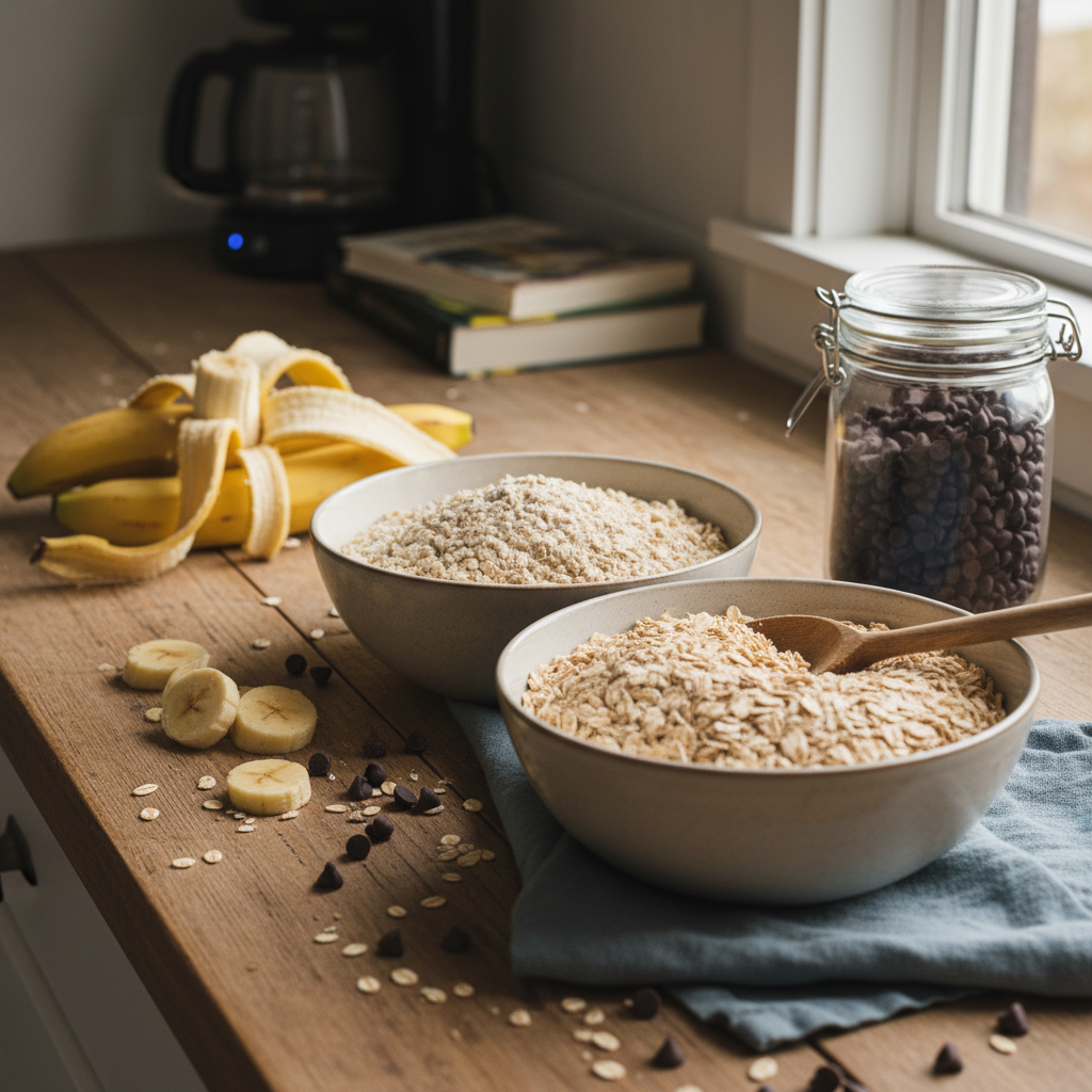 Banana oatmeal cookies on a plate