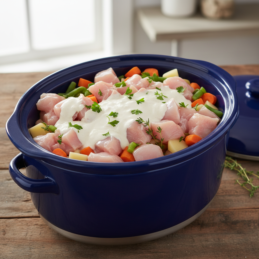 Instructions for Crockpot Chicken Pot Pie