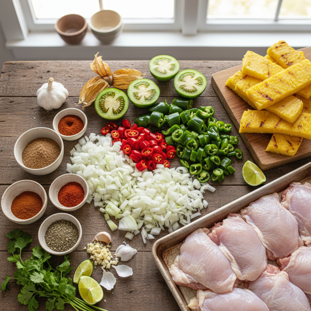 Ingredients for al pastor style tacos