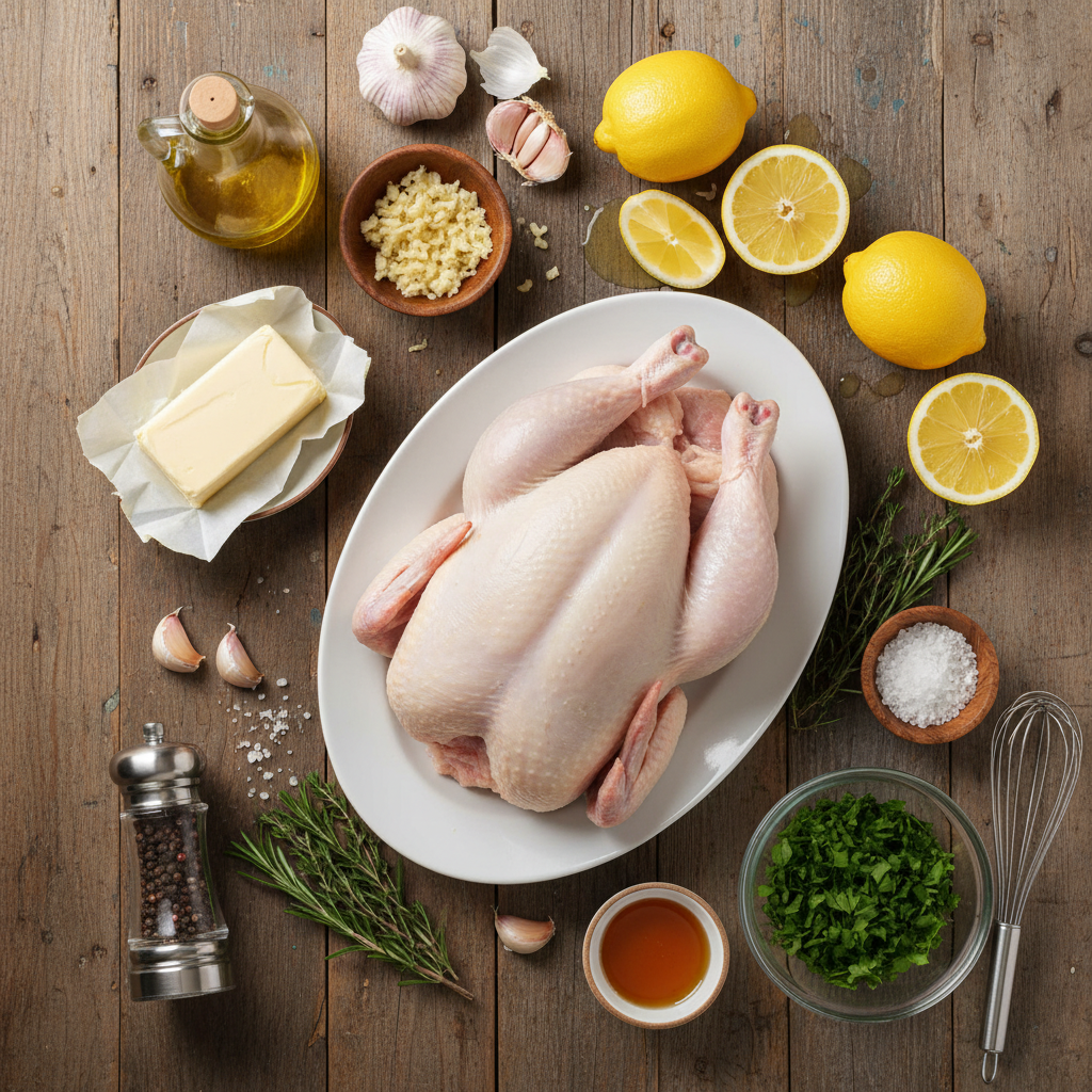 Ingredients for Garlic Butter and Lemon Baked Chicken Breasts