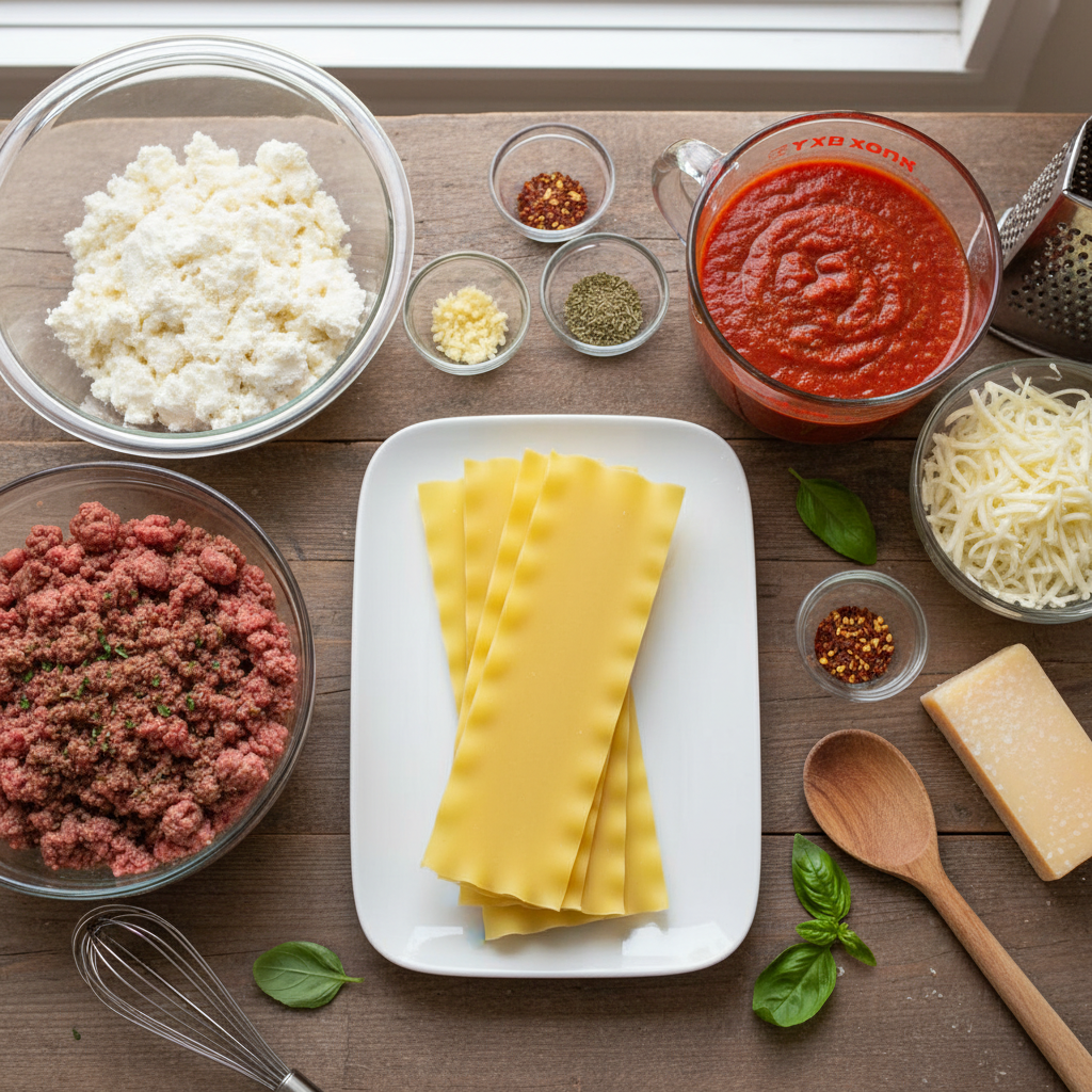 Ingredients for Lasagna Roll-Ups