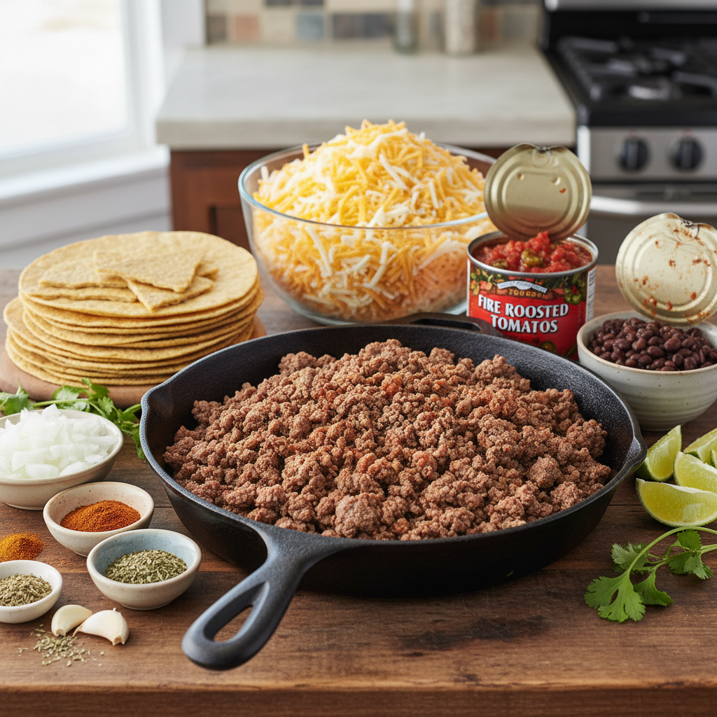 Ingredients for Mexican casserole