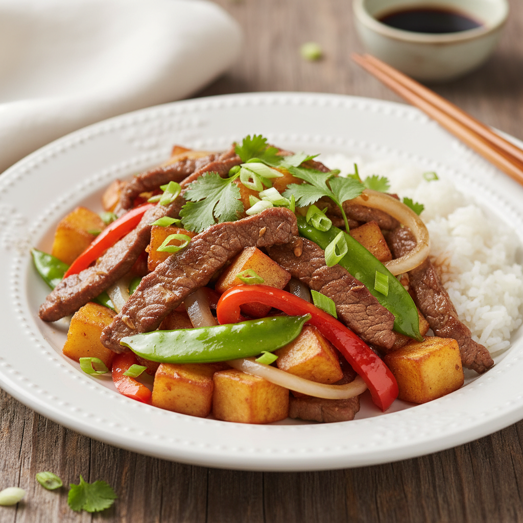 Cooking tips for ground beef and potatoes stir-fry