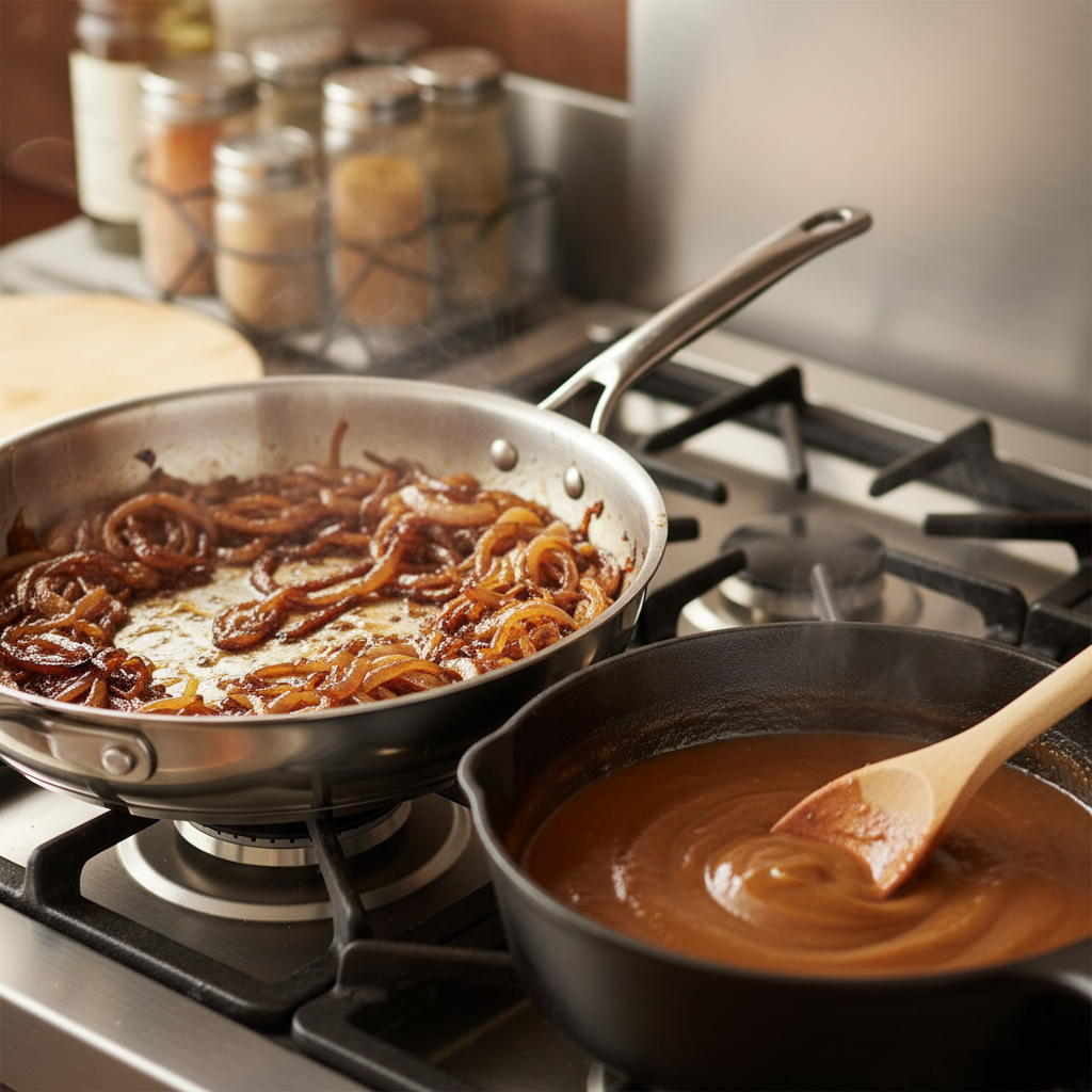 Ingredients arranged in kitchen