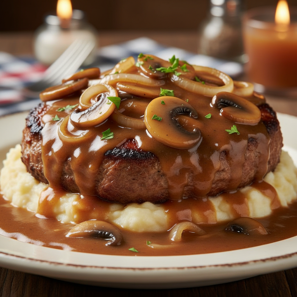 Southern Hamburger Steak close-up