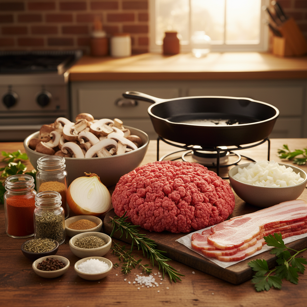 Ingredients for Southern Hamburger Steak