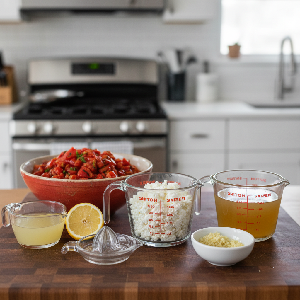 Ingredients for Cottage Cheese Sauce