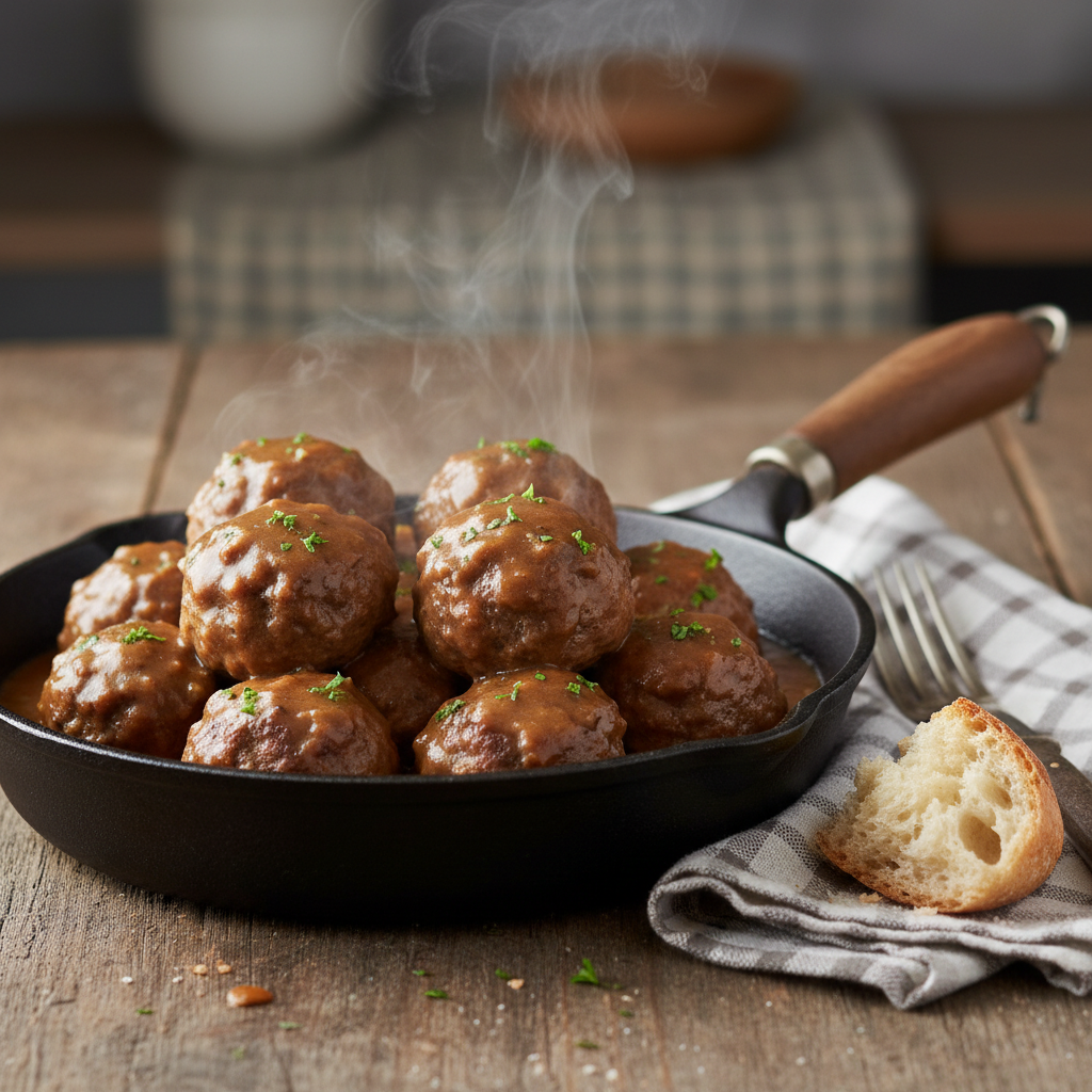 Slow Cooked Salisbury Steak Meatballs