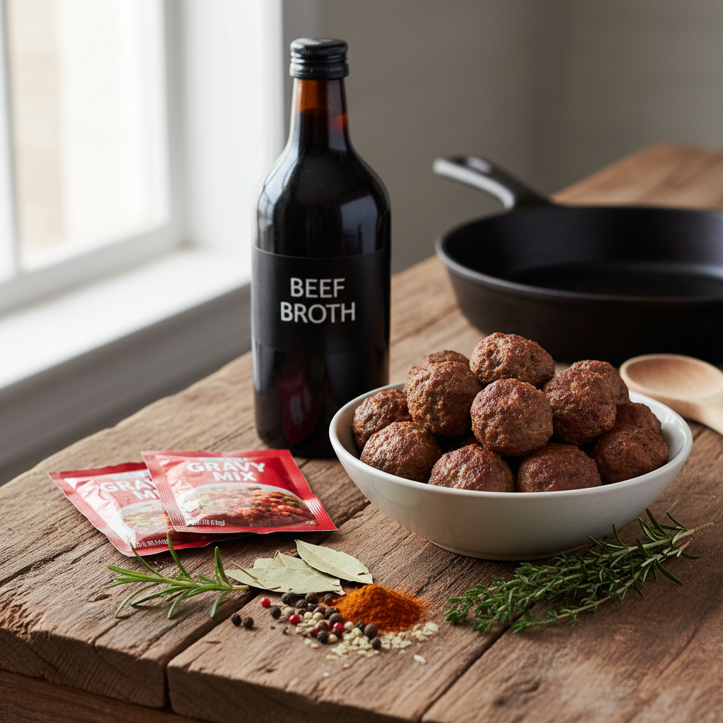 Ingredients for Salisbury Steak Meatballs