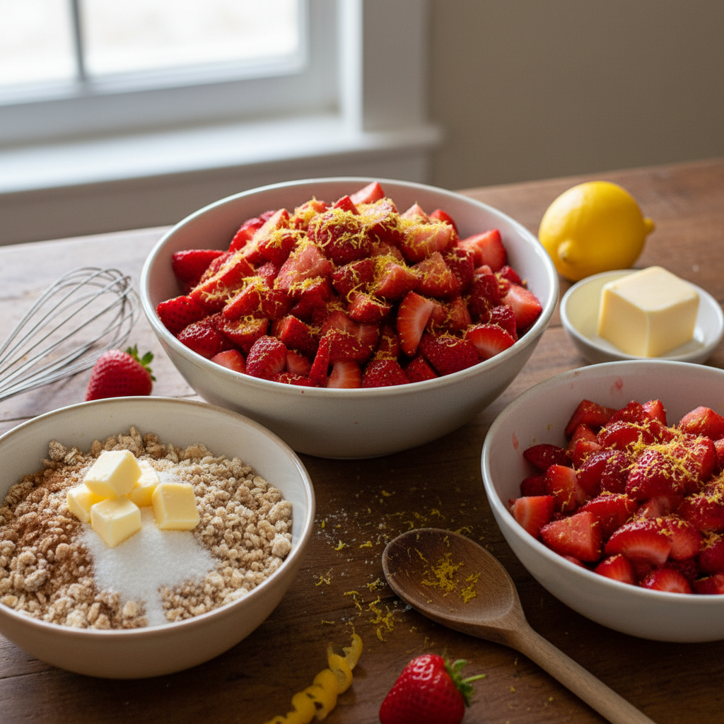 Ingredients for Strawberry Crisp