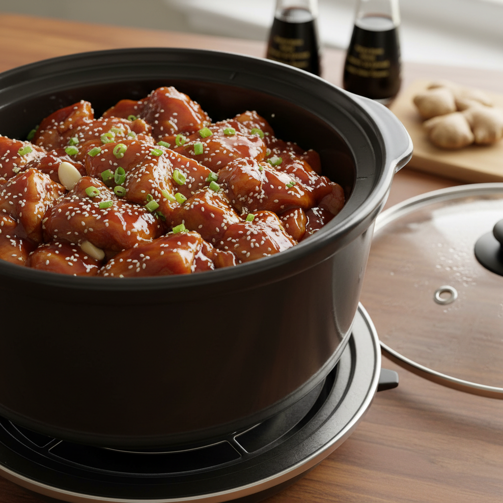 Preparing the sauce for crockpot teriyaki chicken