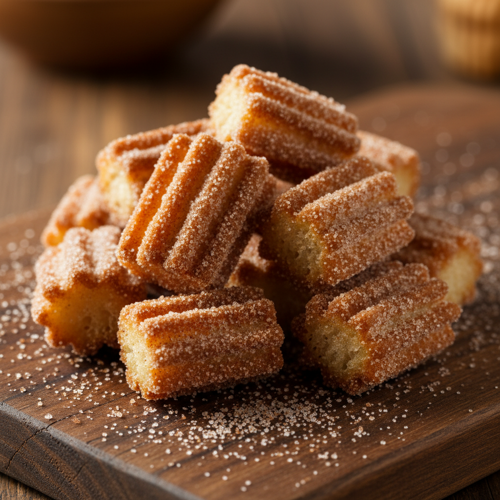 Air fryer churro bites cooking