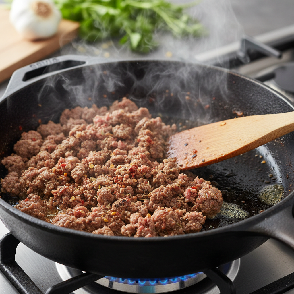 Ingredients for easy taco meat recipe