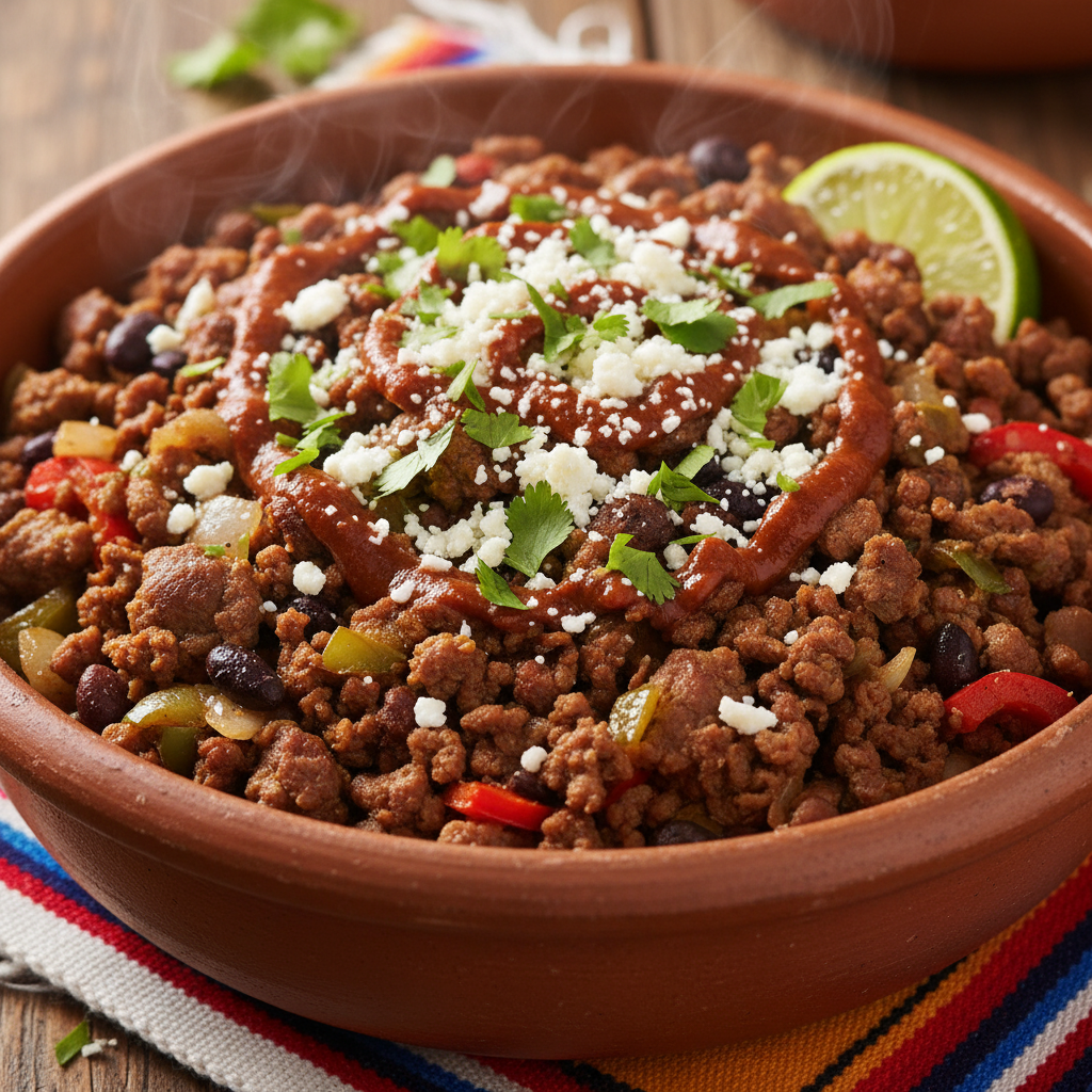 Cooking taco meat in pan